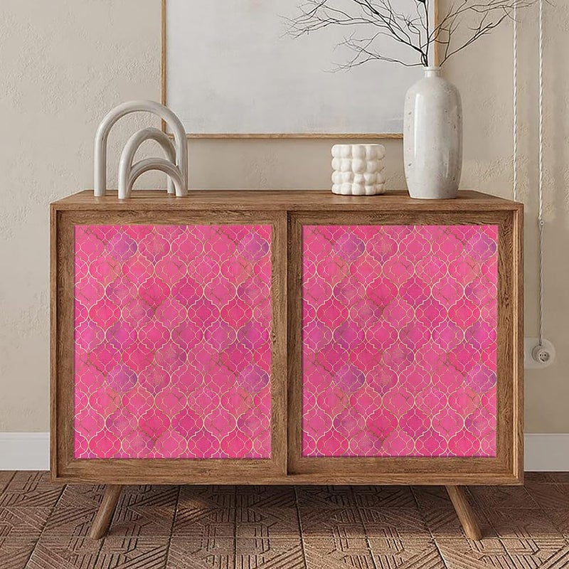 MuralPeel Modern Pink/Golden Krystal Mosaic Peel and Stick Wallpaper Self Adhesive Removable Easy Peel Off Stick on Wall Paper for Bedroom Cabinet Renter Friendly - Image 5
