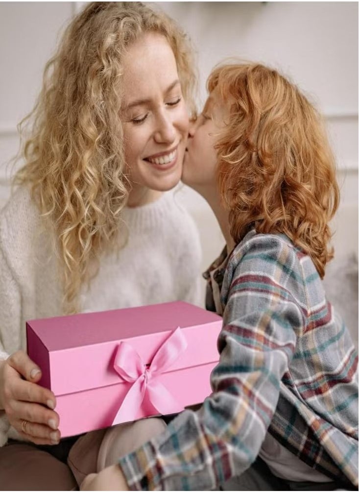 GMORO 26*19*8cm Pink Gift Box with Ribbon for Mother's Day,Valentine's Day,Birthdays,Party  - Image 3