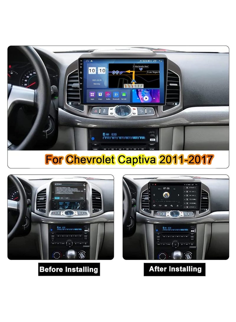 SHEZA STAR Android Car Stereo for Chevrolet Captiva 2010-2017 4GB RAM 32GB ROM Support Carplay Mirror Link Wi-Fi BT, Radio GPS, 10 Inch IPS.QLED Touch Screen with AHD Camera Included - Image 2