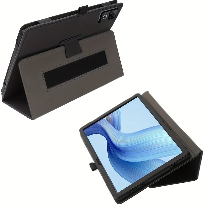 Compatible With Doogee U12 Case Black Faux Leather Cover Tablet Drawing Pencil Holder Wrist Strap Included - Image 5