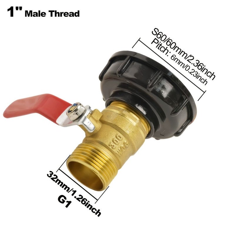 Ibc Tank Adapter S60 Brass 1 2 Male Thread Connector Valve Fitting for Rainwater Collection - Image 2