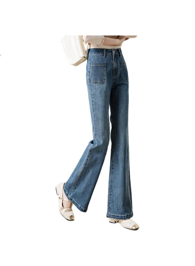 First Application Chushen Spring And Autumn Women'S High Waist Slim Fit Fashionable Flared Jeans With Pocket Design Long Pants S143N1002 - Image 2