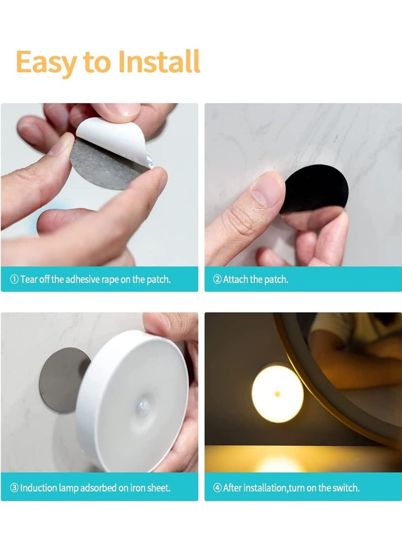 MileMelo - Motion Sensor Night Light Indoor Rechargeable Small Led Closet Light Warm and White Wireless Activated Sensored Smart Cabinet Lights Battery Operated for Hallway Stairs Bedroom,2 Pcs - Image 1