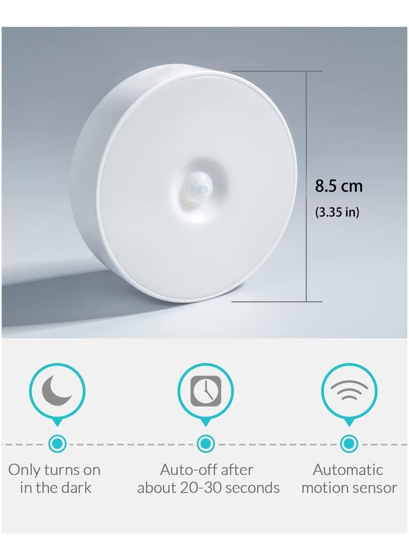 MileMelo - Motion Sensor Night Light Indoor Rechargeable Small Led Closet Light Warm and White Wireless Activated Sensored Smart Cabinet Lights Battery Operated for Hallway Stairs Bedroom,2 Pcs - Image 1