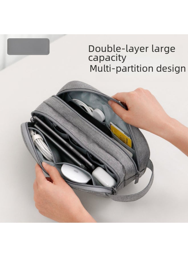 Digital Cable Organizer Bag For Laptop Power Cords Chargers Mice Headsets Data Cables Multi-functional Storage Pouch-Color:Black  - Image 4