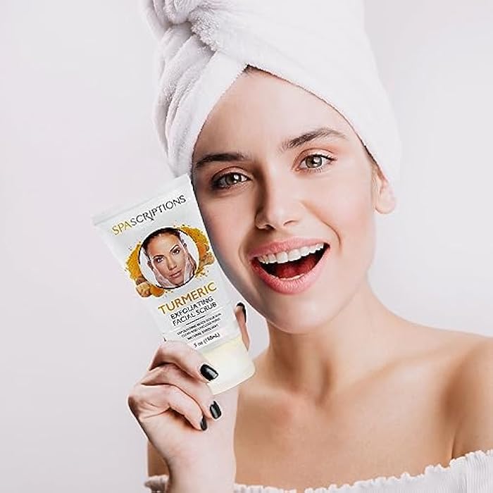 spascriptions Turmeric Exfoliating Facial Scrub Natural Exfoliant to Cleanse Skin, Facial Wash - 5 Oz. Deep Cleansing and Rejuvenating - Image 2