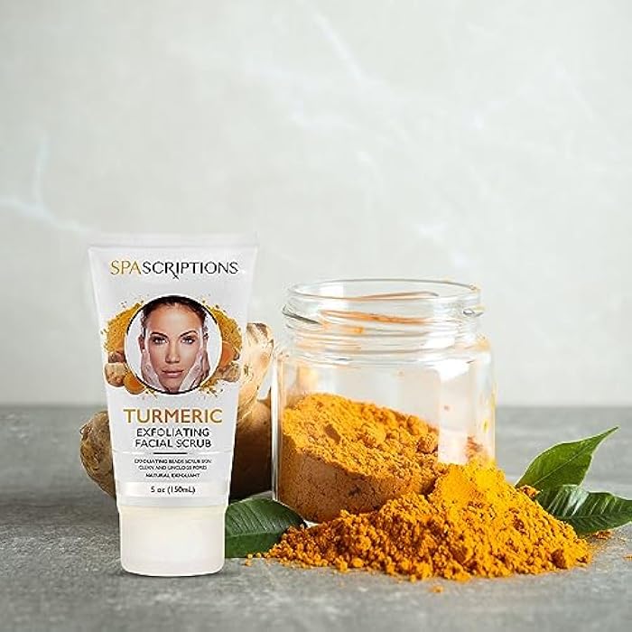 spascriptions Turmeric Exfoliating Facial Scrub Natural Exfoliant to Cleanse Skin, Facial Wash - 5 Oz. Deep Cleansing and Rejuvenating - Image 5