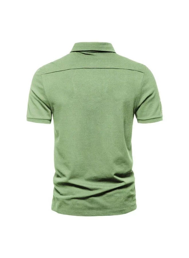 US Summer Men's Polo Shirt T-Shirt Short Sleeve French Style Casual Breathable Fashionable Loose Fit  Clothing - Image 2