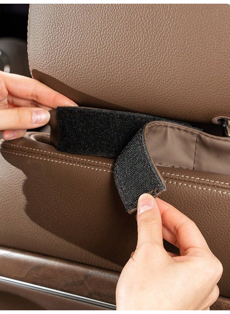 Car Headrest Pillow for Driving - Luxury Leather 100% Memory Foam, Ergonomic Neck Support - Universal Fit Head Rest Travel Pillow for Most Cars, Home & Office, Brown, 1 Pack - Image 4