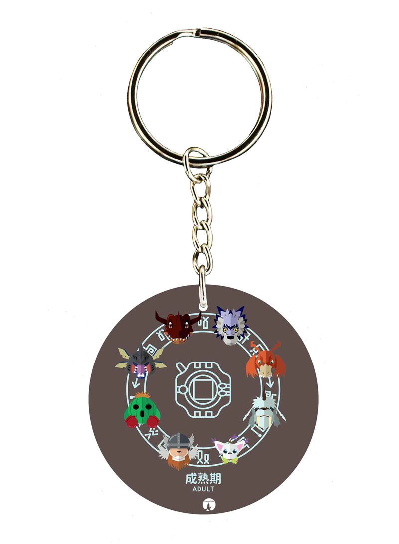 RKN Anime Digimon Double Side Printed Keychain