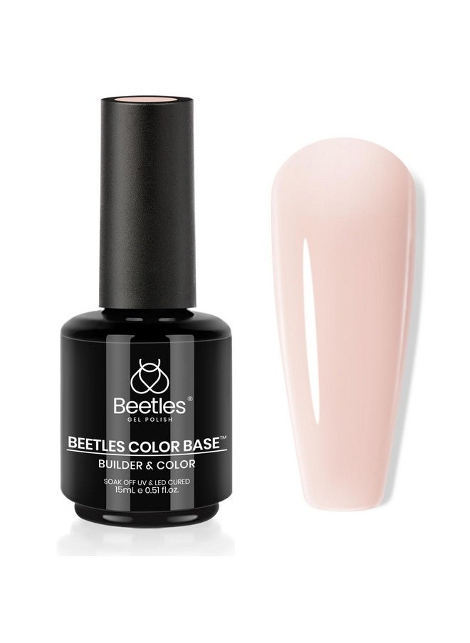 beetles Gel Polish - Beetles Color Base Gel Nail Polish, 1pcs 15ml Rubber Base Gel Builder Neutral Nude Gel Base Coat Warm Jade Valentine's Day Nail Polish, Base Coat Nail Strengthener Gel Soak Off UV LED light Needed - Image 1