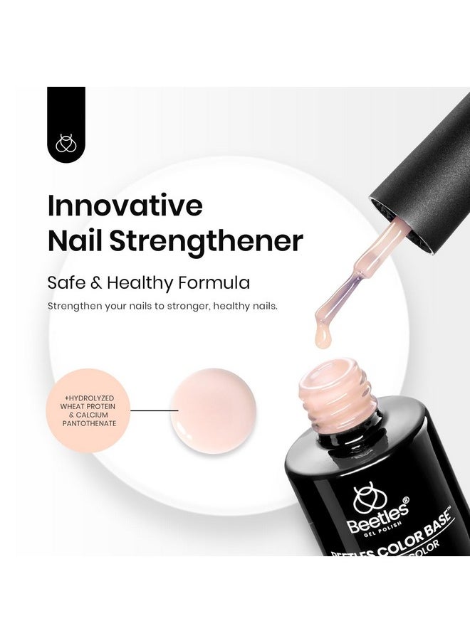 beetles Gel Polish - Beetles Color Base Gel Nail Polish, 1pcs 15ml Rubber Base Gel Builder Neutral Nude Gel Base Coat Warm Jade Valentine's Day Nail Polish, Base Coat Nail Strengthener Gel Soak Off UV LED light Needed - Image 1