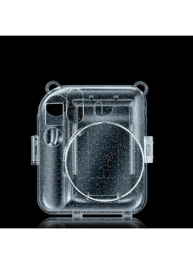 O Ozone Transparent Hard Camera Case for Fujifilm Instax Mini 12 Instant Camera Cover with Adjustable Strap - Blue  - Image 3