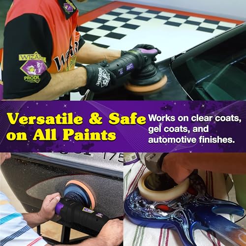 Wizards Foam Polish Buffing Pad - Velcro Backed, Medium Cutting Foam Pad for Car Detailing - ‎No Splatter High Density Foam for Auto Detailing Supplies - 8½" x 1¼" - Image 4