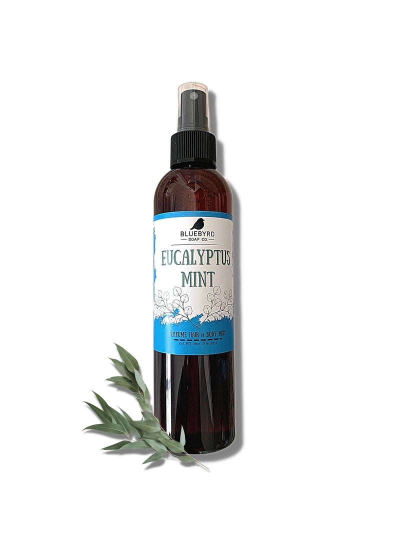 BLUEBYRD SOAP CO. - Bluebyrd Soap Co. Eucalyptus Mint Fragrance Hair Perfume and Body Mist | Weightless Relaxing Scented Hair Mist | Alcohol Free - No Parabens, Sulfates, Silicones (Mint) - Image 1