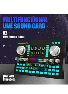 Generic Audio Mixer Professional Live Sound Card Studio Record Soundcard Bluetooth Microphone Mixer Voice Changer Live Streaming Audio Sound Mixer for Streaming Podcasting Gaming  - Image 1