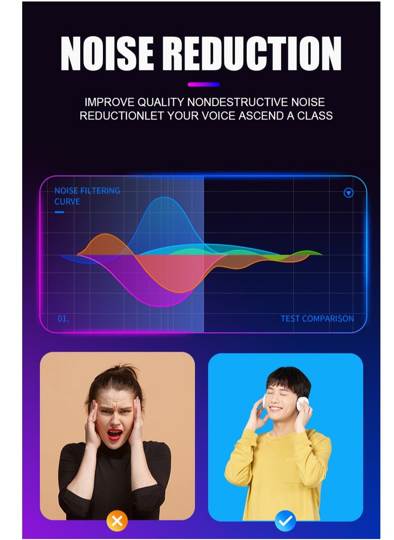 Generic - Audio Mixer Professional Live Sound Card Studio Record Soundcard Bluetooth Microphone Mixer Voice Changer Live Streaming Audio Sound Mixer for Streaming Podcasting Gaming - Image 1