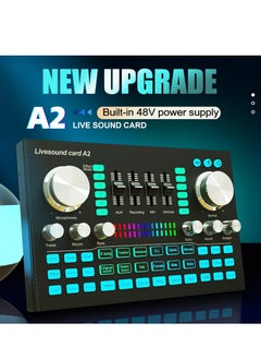 Generic Audio Mixer Professional Live Sound Card Studio Record Soundcard Bluetooth Microphone Mixer Voice Changer Live Streaming Audio Sound Mixer for Streaming Podcasting Gaming  - Image 2
