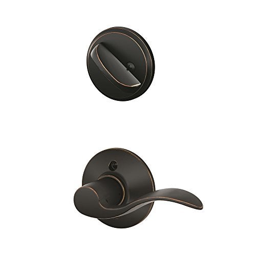 Schlage F59 ACC 716 LH Accent Interior Left-Handed Lever with Deadbolt, Aged Bronze (Interior Half Only) - Image 3