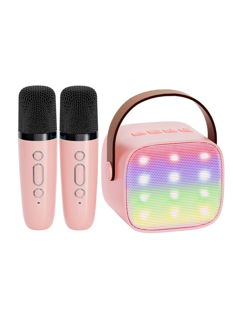 ELTRAZONE Mini Karaoke Machine for Kids and Adults – Portable Bluetooth Speaker with 2 Wireless Microphones, 18 Built-in Songs, Colorful LED Lights, Fun Singing Toy for Girls and Boys Ages 4-8+, Birthday Gift for Toddlers, Teens, Family Party  - Image 1