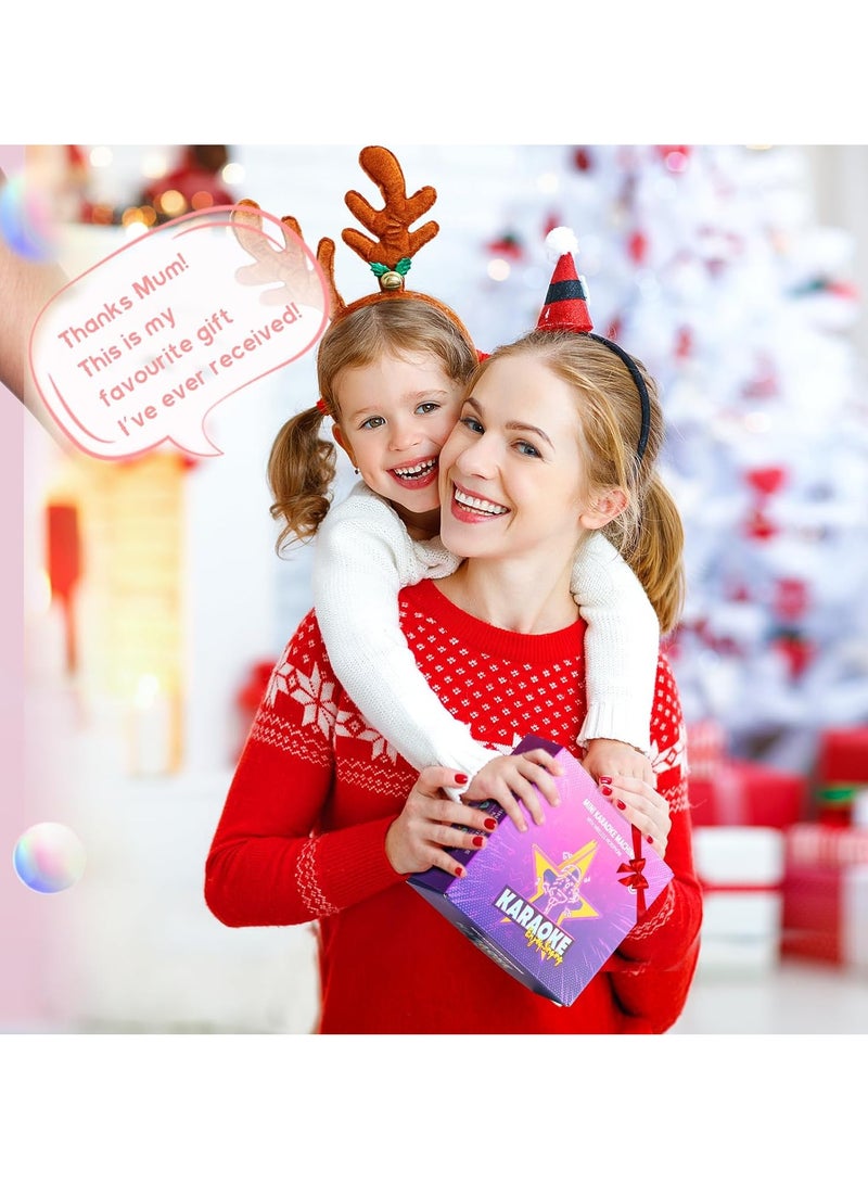 ELTRAZONE Mini Karaoke Machine for Kids and Adults – Portable Bluetooth Speaker with 2 Wireless Microphones, 18 Built-in Songs, Colorful LED Lights, Fun Singing Toy for Girls and Boys Ages 4-8+, Birthday Gift for Toddlers, Teens, Family Party  - Image 5