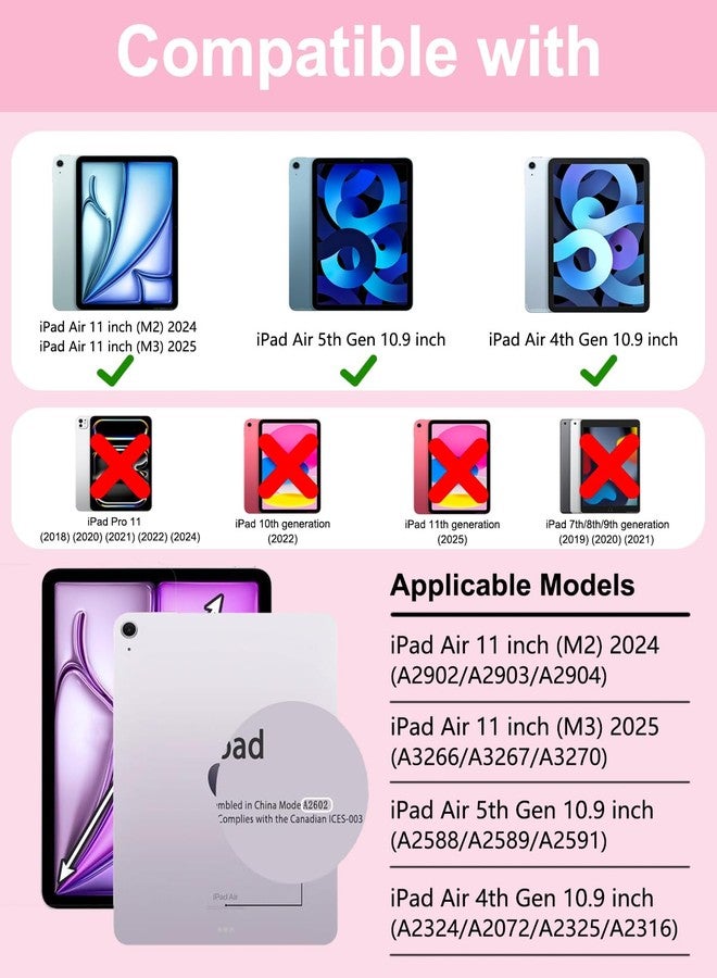 MePadKey Touchpad Keyboard Case for iPad Air 11 inch M3 2025/M2 2024 7th/6th Generation, 360 Rotation Cover with Wireless Backlit Detachable Keypad for Air 10.9" 5th 4th 4 5 6 7 Gen, Pink - Image 2