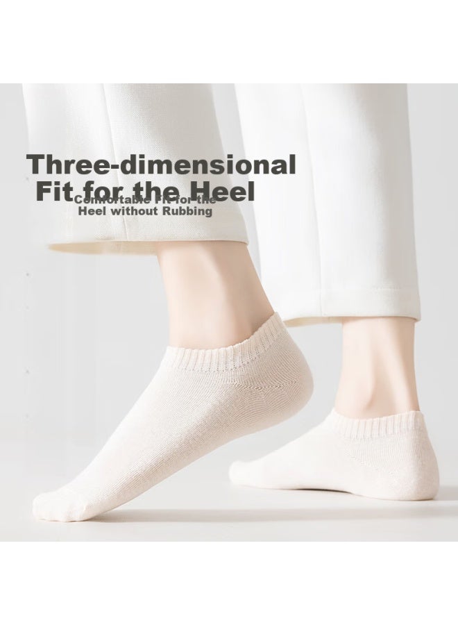 Your Sun Yiershuang 7 Pairs 100% Pure Cotton Socks, Women'S Short Socks, Antibacterial Dopamine Invisible Socks, Boat Socks, Non-Slip Heel Women'S Socks, One Size Fits All - Image 4