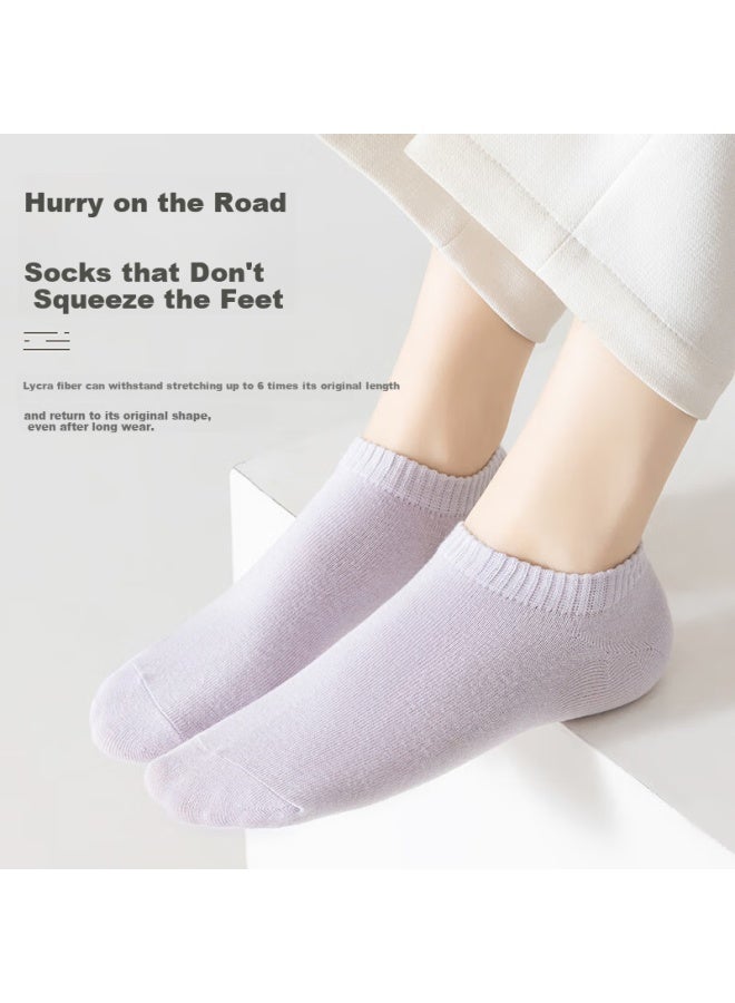 Your Sun Yiershuang 7 Pairs 100% Pure Cotton Socks, Women'S Short Socks, Antibacterial Dopamine Invisible Socks, Boat Socks, Non-Slip Heel Women'S Socks, One Size Fits All - Image 3