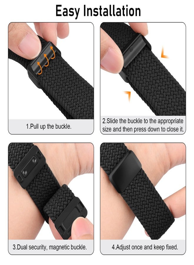 Meliya Braided Nylon Band Compatible With Garmin Vivoactive 5/Vivoactive 6/Vivoactive 3 Watch Bands, 20mm Soft Stretchy Replacement Strap for Garmin Venu/Venu Sq/Vivomove/Forerunner 55/158/165/245/645 (Black) - Image 5