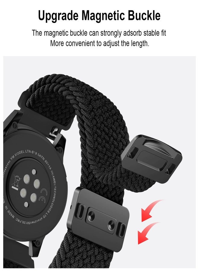 Meliya Braided Nylon Band Compatible With Garmin Vivoactive 5/Vivoactive 6/Vivoactive 3 Watch Bands, 20mm Soft Stretchy Replacement Strap for Garmin Venu/Venu Sq/Vivomove/Forerunner 55/158/165/245/645 (Black) - Image 3