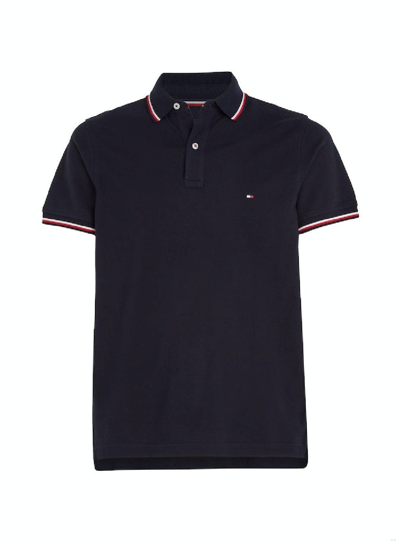 TOMMY HILFIGER Tommy Hilfiger Men's Polo - Slim Fit - Casual Top - Cotton , Blue  - Image 1