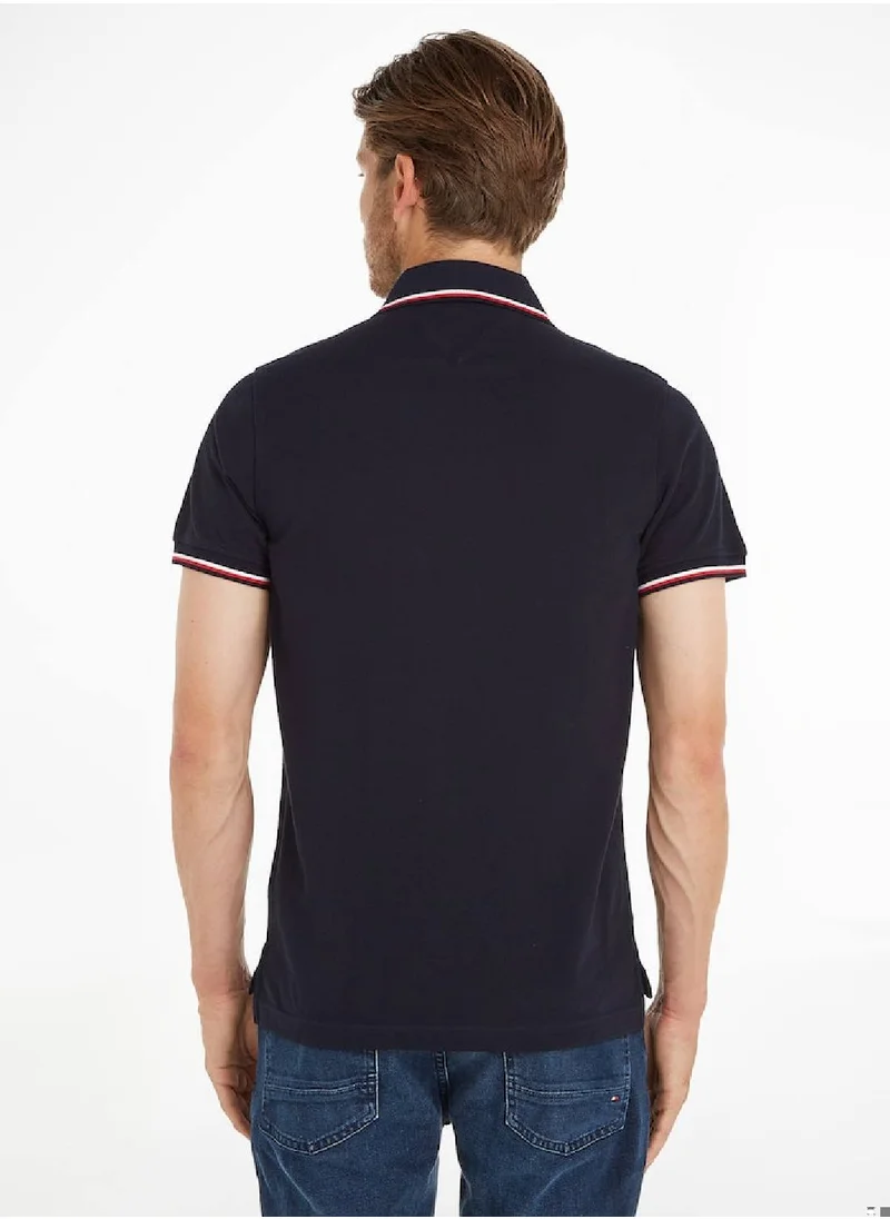 TOMMY HILFIGER Tommy Hilfiger Men's Polo - Slim Fit - Casual Top - Cotton , Blue