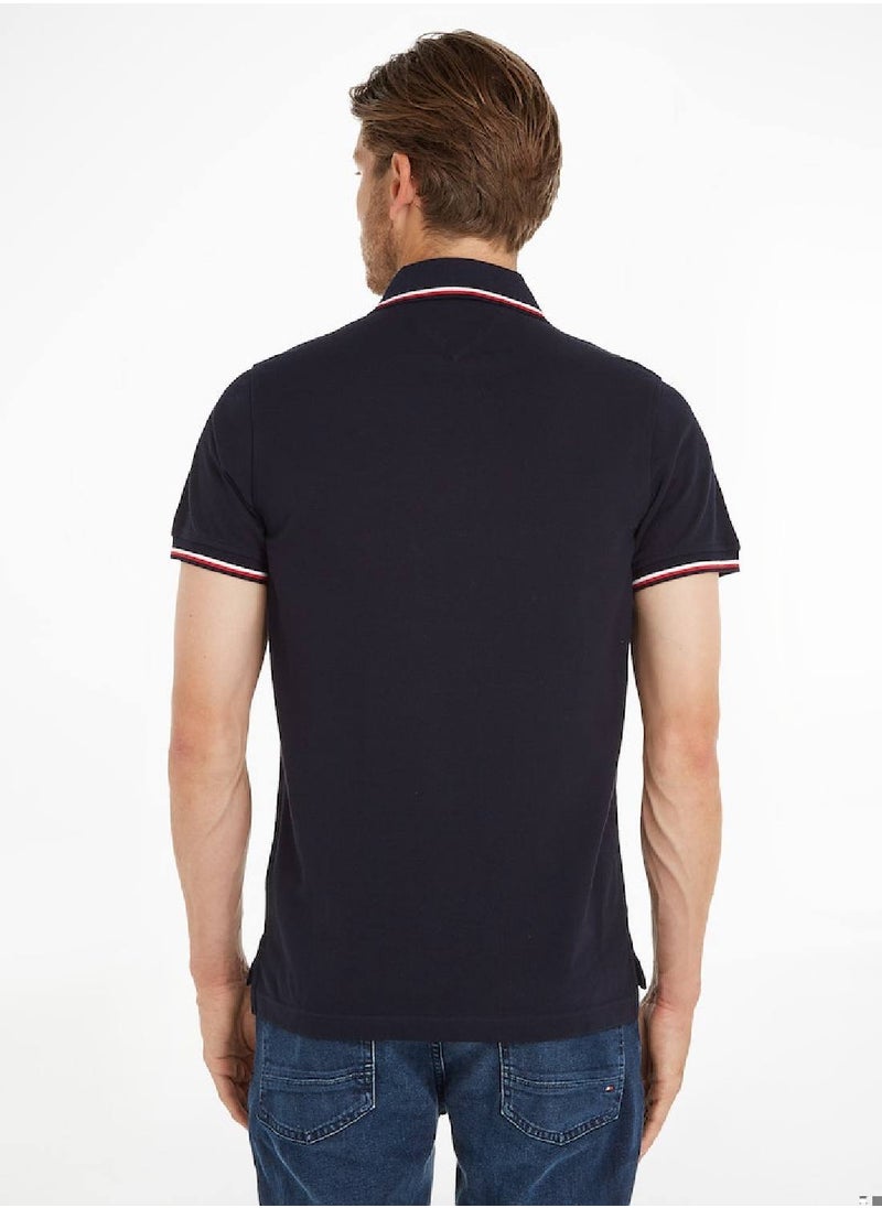 TOMMY HILFIGER Tommy Hilfiger Men's Polo - Slim Fit - Casual Top - Cotton , Blue  - Image 2