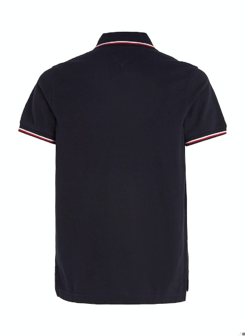TOMMY HILFIGER Tommy Hilfiger Men's Polo - Slim Fit - Casual Top - Cotton , Blue  - Image 3