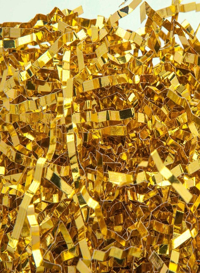 Caleihd 150g Shredded Paper Filler Crinkle Cut Paper Grass For Gift Boxes, Easter Baskets, Gift Wrapping & Basket Filling Gold - Image 1