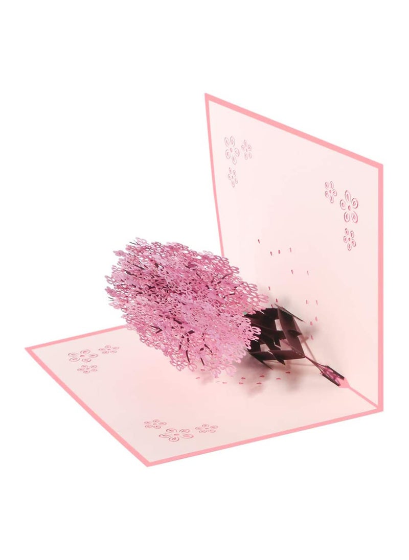 Generic 3D Pop-Up Wedding Anniversary Card with Romantic Lovers Beneath a Cherry Blossom Tree for Special Occasions  - Image 5