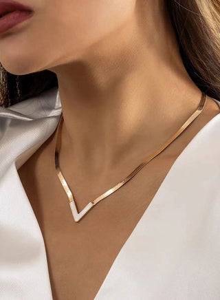 white V shape