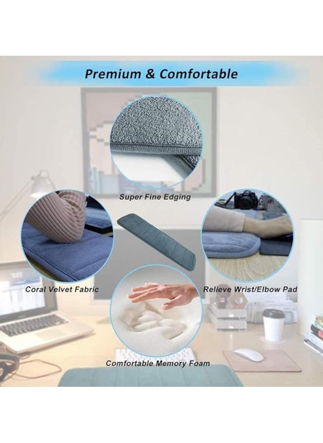 Computer Wrist Elbow Pad, Ergonomic Computer Elbow Wrist Pad, Keyboard Wrist Rest Elbow Support Mat, Premium Memory Cotton Desktop Keyboard Arm Rest Support Mat for Office, Working, Gaming