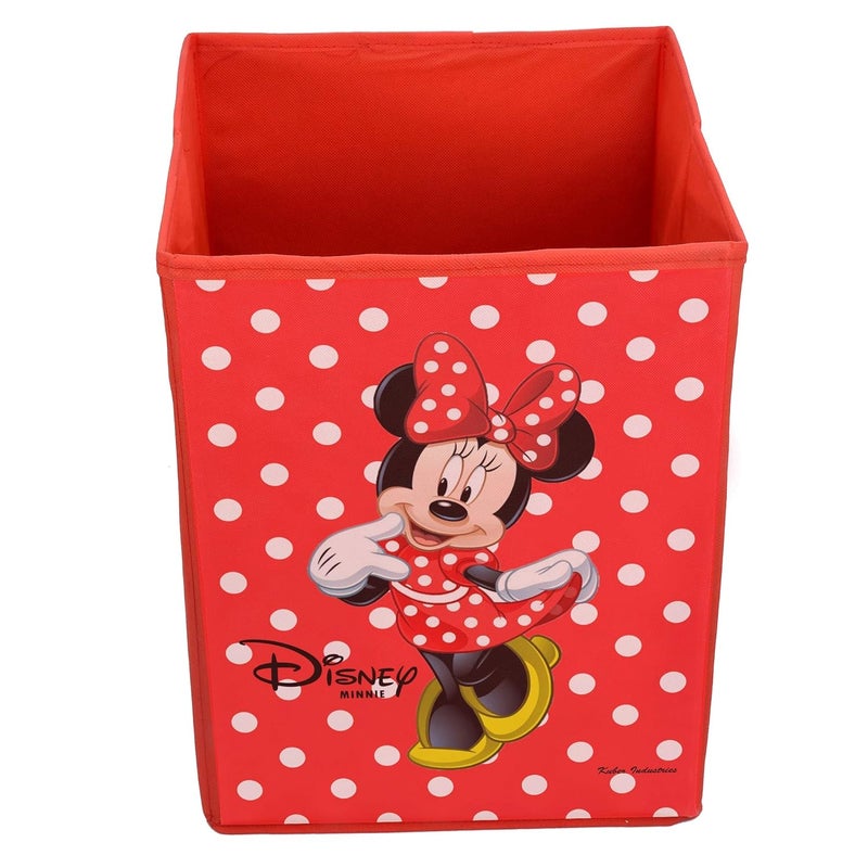 Kuber Industries Disney Minnie Print Non Woven Fabric Foldable Laundry Basket, Toy Storage Basket, Cloth Storage Basket with Handles (Set of 2, Red)-KUBMART1200 - Image 4