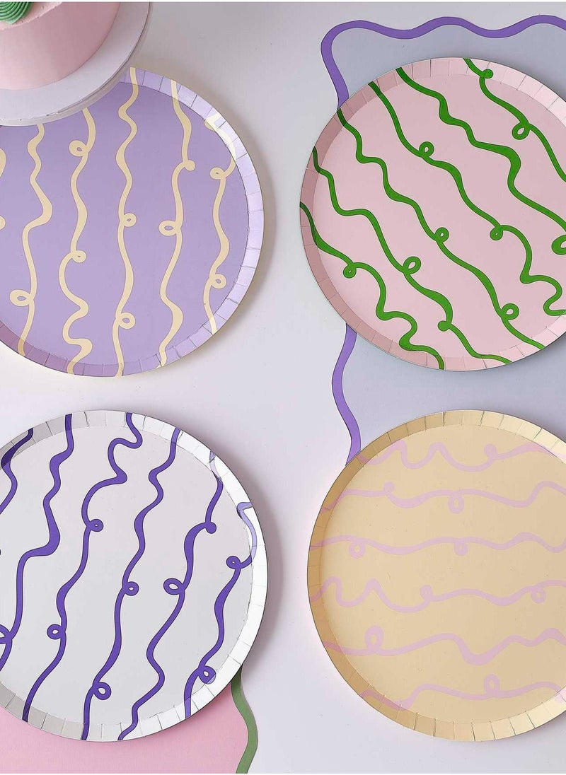 Ginger Ray Pastel Wave Paper Plate - Image 1