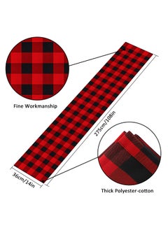 InnoGear InnoGear 2 Pack 14 x 108 inch Buffalo Check Table Runner Polyester Cotton Red and Black Plaid for Indoor and Outdoor Parties, Family Dinner, Thanksgiving, Christmas & Gathering  - Image 2