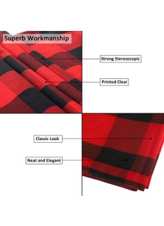 InnoGear InnoGear 2 Pack 14 x 108 inch Buffalo Check Table Runner Polyester Cotton Red and Black Plaid for Indoor and Outdoor Parties, Family Dinner, Thanksgiving, Christmas & Gathering  - Image 4