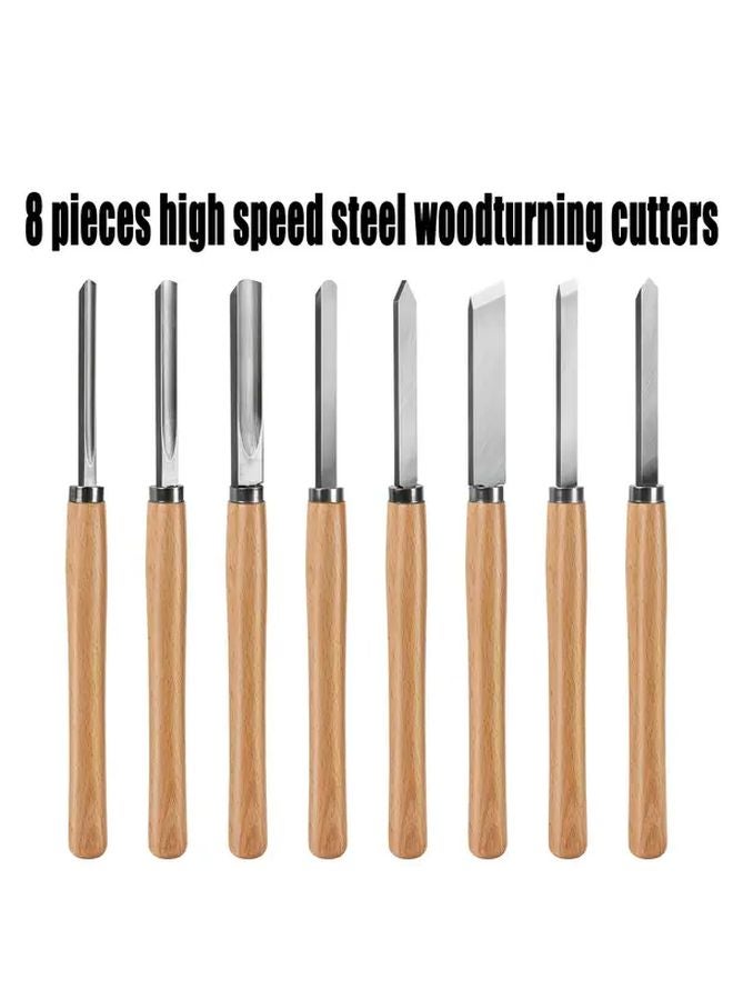 8pcs High Speed Steel Woodturning Lathe Chisel Set With Skew Spear Parting Round Nose Gouge - Image 2