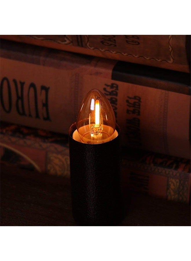5-Piece E12 LED Bulb, Candle Bulbs 0.5W, Chandelier Bulbs Night Light Bulbs, Amber Glass Filament Bulb 2200K for Home - Image 5