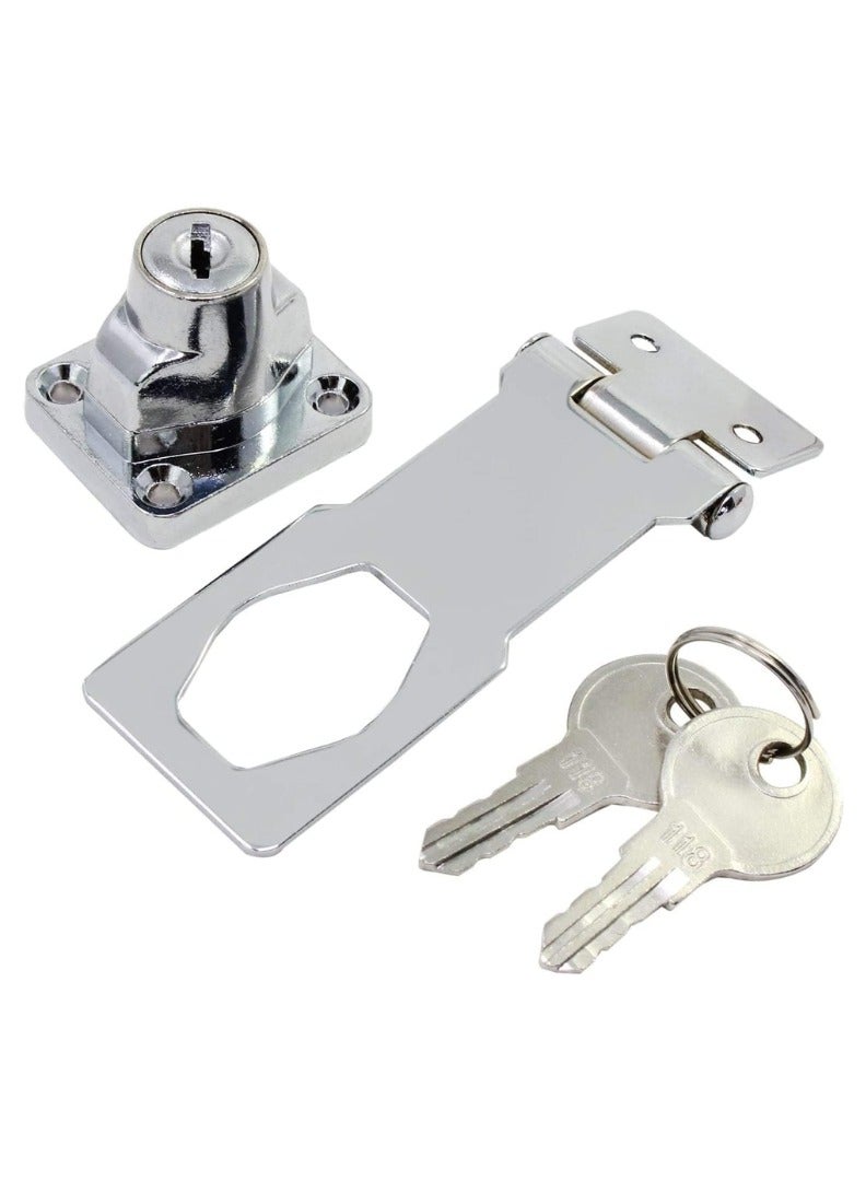 KNP KNP Silver Hasp Locks Twist Knob 3 Inch is a compact and reliable security solution for securing cabinets, drawers, doors, and storage boxes. - Image 2
