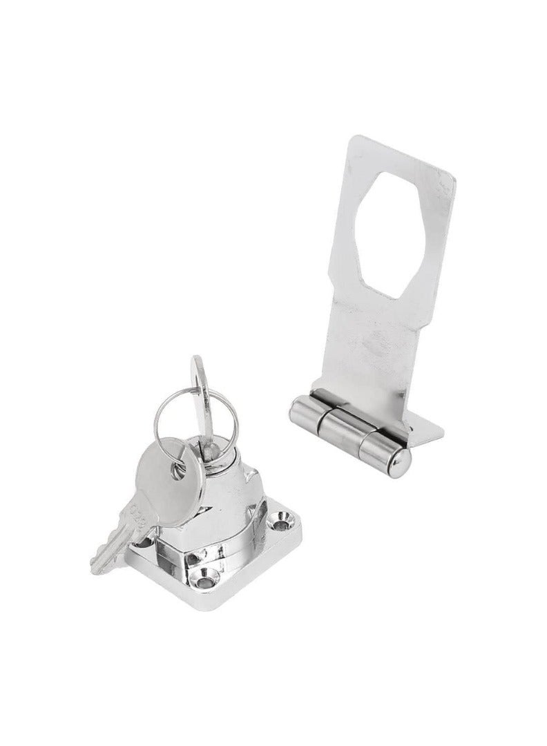 KNP KNP Silver Hasp Locks Twist Knob 3 Inch is a compact and reliable security solution for securing cabinets, drawers, doors, and storage boxes. - Image 3
