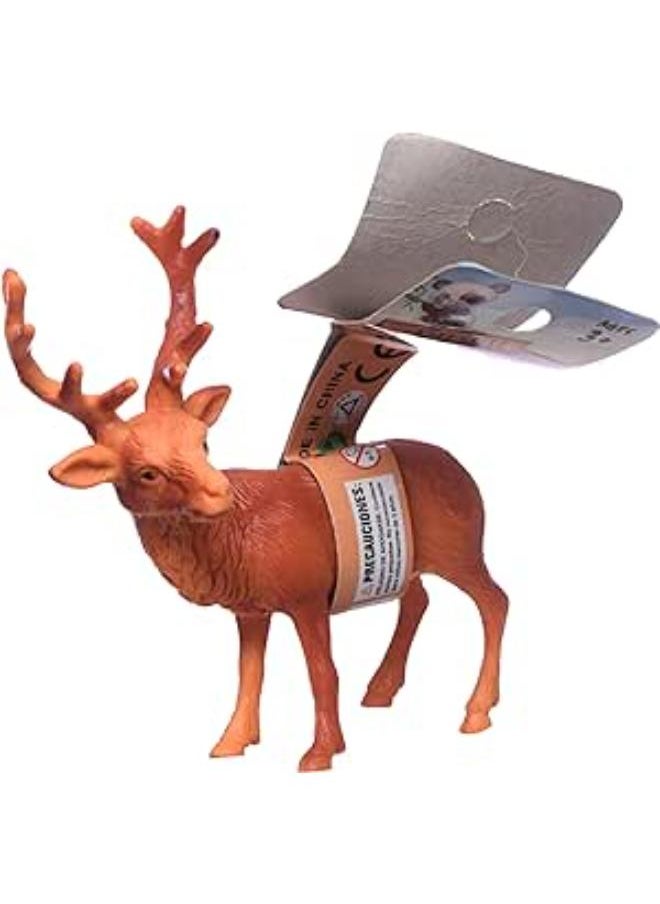 Generic - Small deer animal toy for children plastic-brown - Image 1