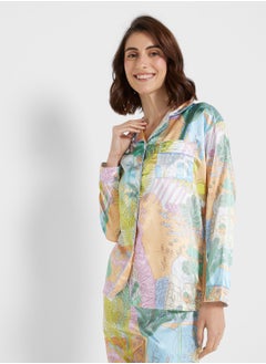 Ginger Satin Floral Print Shirt & Pyjama Set  - Image 3