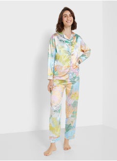Ginger Satin Floral Print Shirt & Pyjama Set  - Image 5