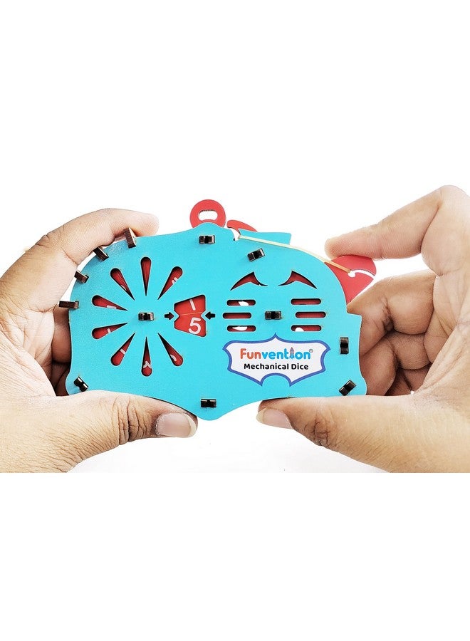 Funvention (Pack of 6) DIY Mechanical Dice (1 to 6) Random Number Generator - Board Game Companion - Birthday Return Gifts Pack - Image 3
